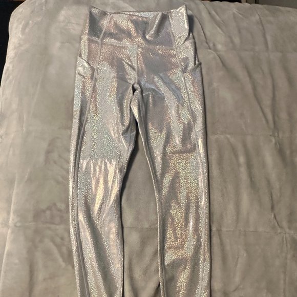 Silver Sparkly Fabletics Leggings - Picture 1 of 3